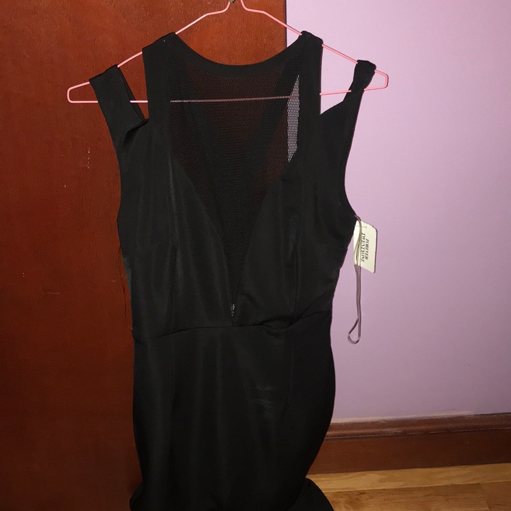 black strappy mesh cutout dress